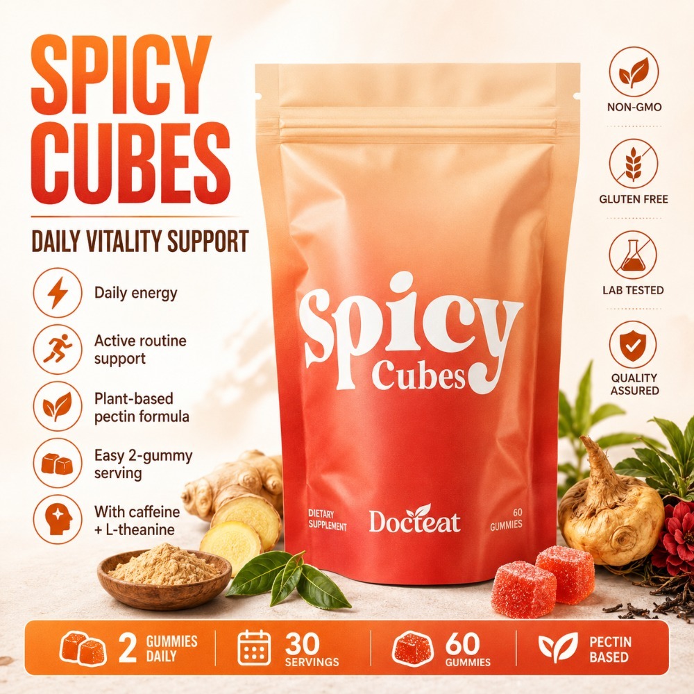 Herbal Wellness Blend - Docteat Spicy Cubes Gummies 60 sztuk,