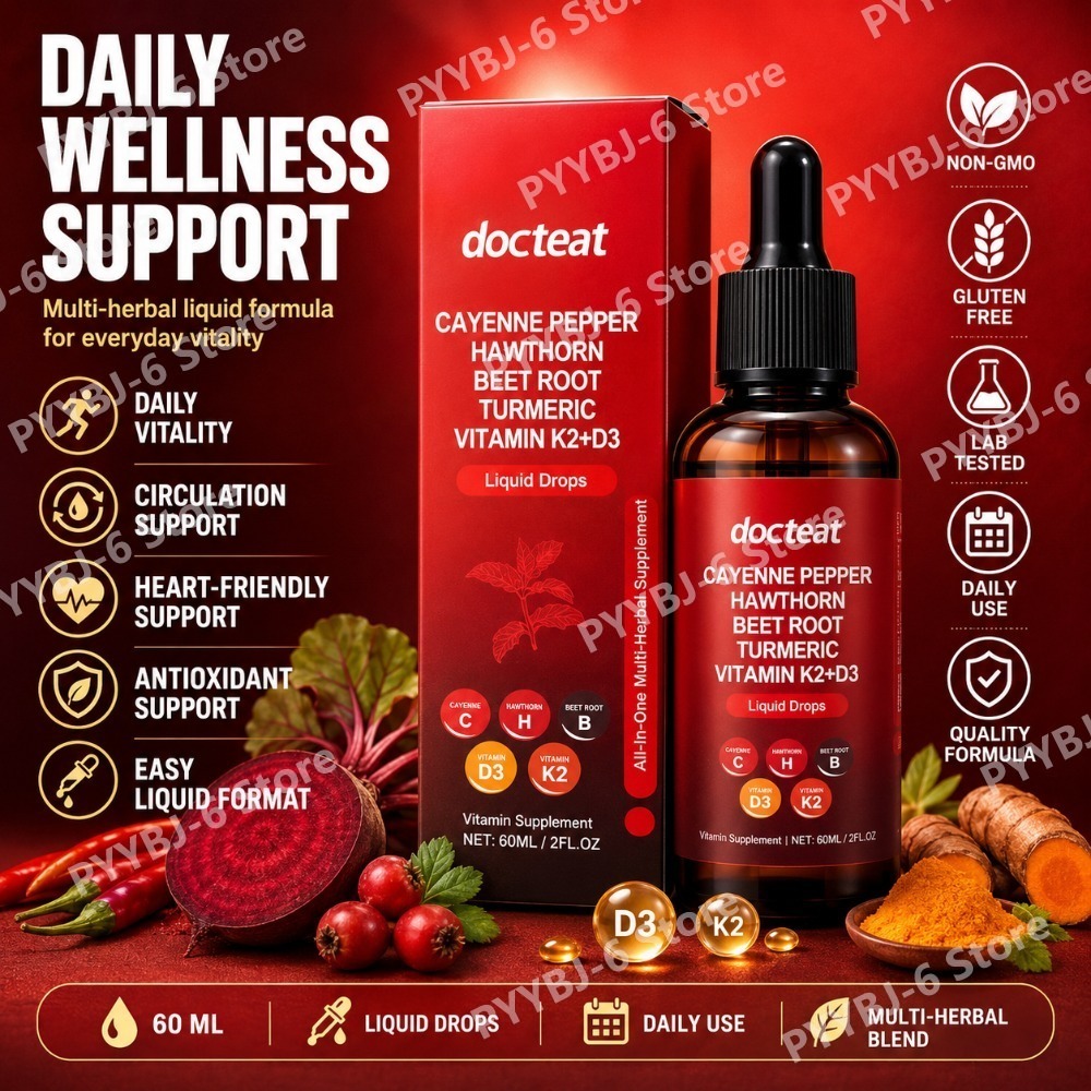 Herbal Wellness Liquid - Kapki z pieprzem cayenne z dębowcem,
