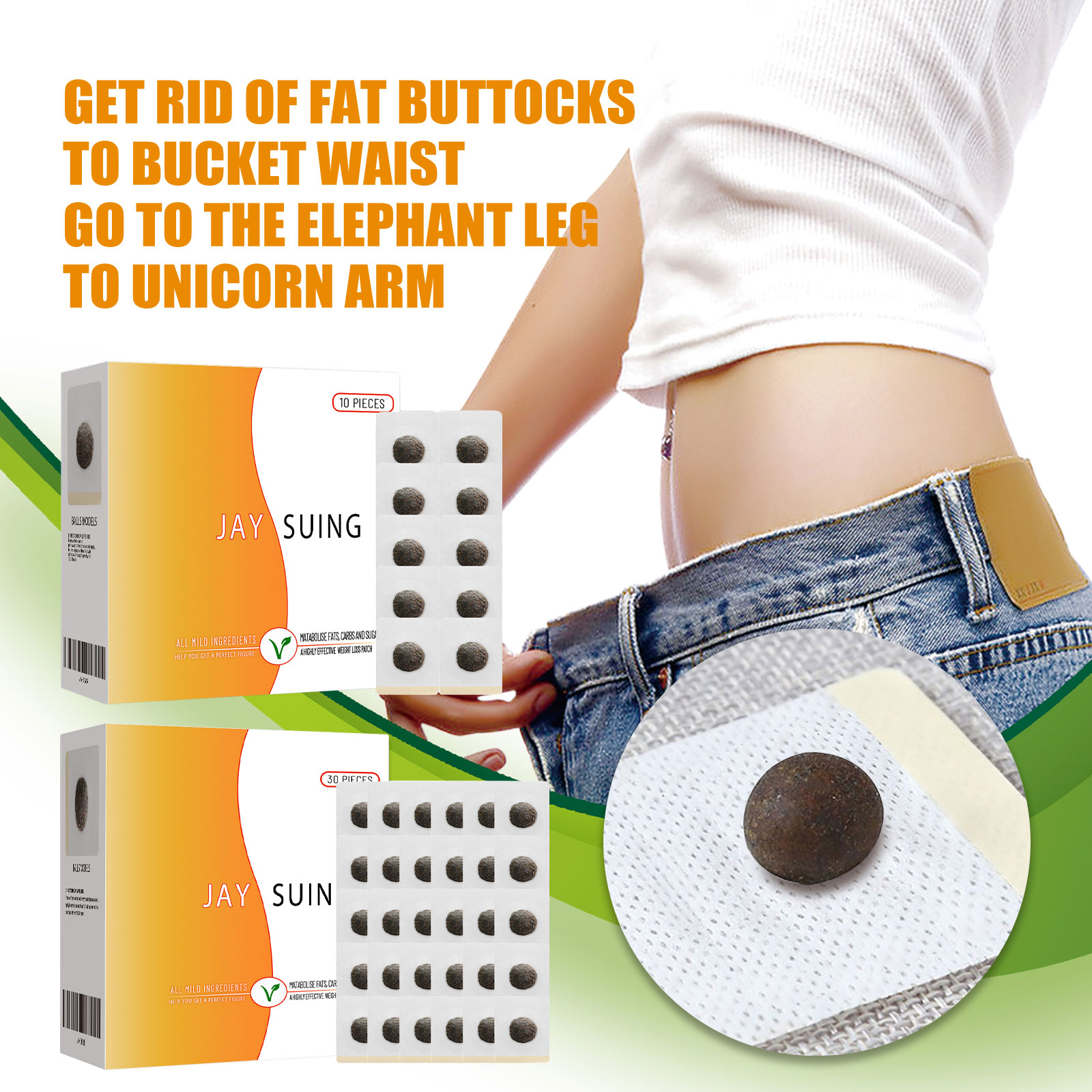 Herbal Weight - Ziołowy plaster wyszczuplający do pępka Naturalne